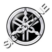 STICK ON YAMAHA BLACK AND CHROME DOMED GEL DECAL
